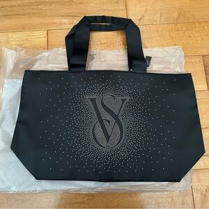 Victoria's Secret XL Bedazzled Rhinestoned Shine Bling Weekender Tote